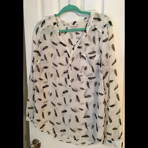 Sheer Feather Blouse XL